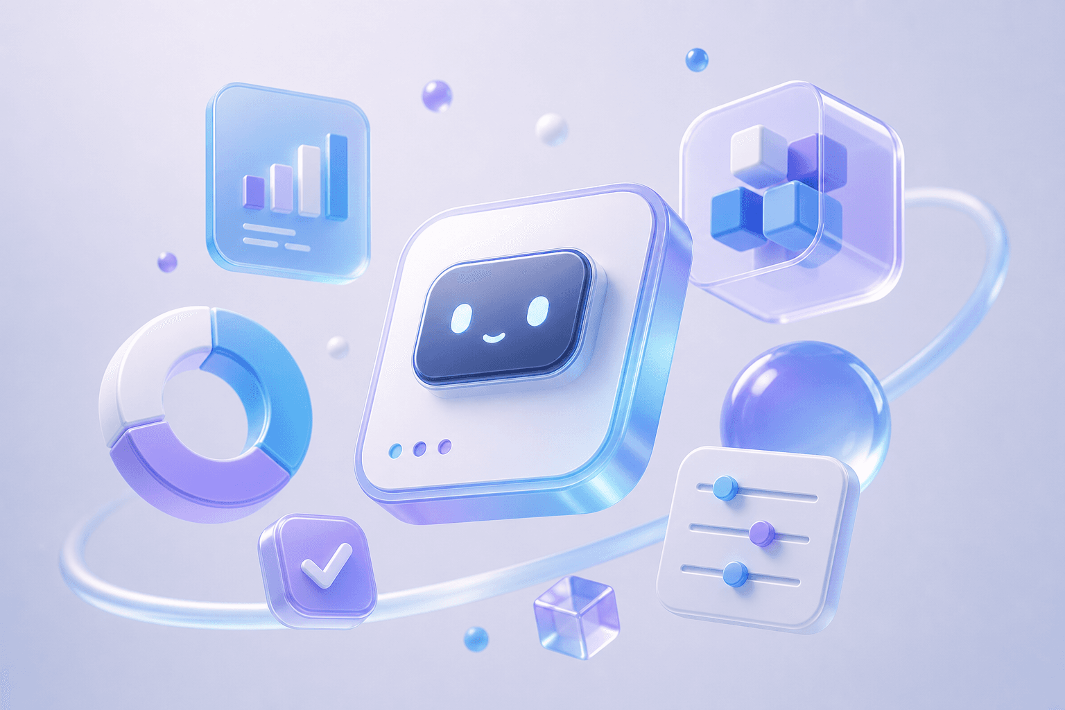 Abstract 3D shapes representing future design