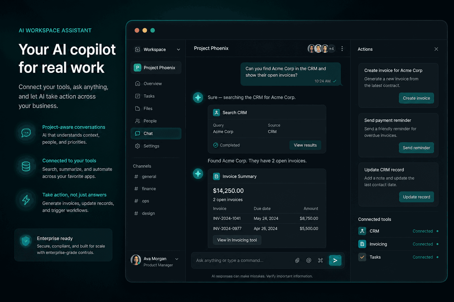 OperAgent workspace AI assistant