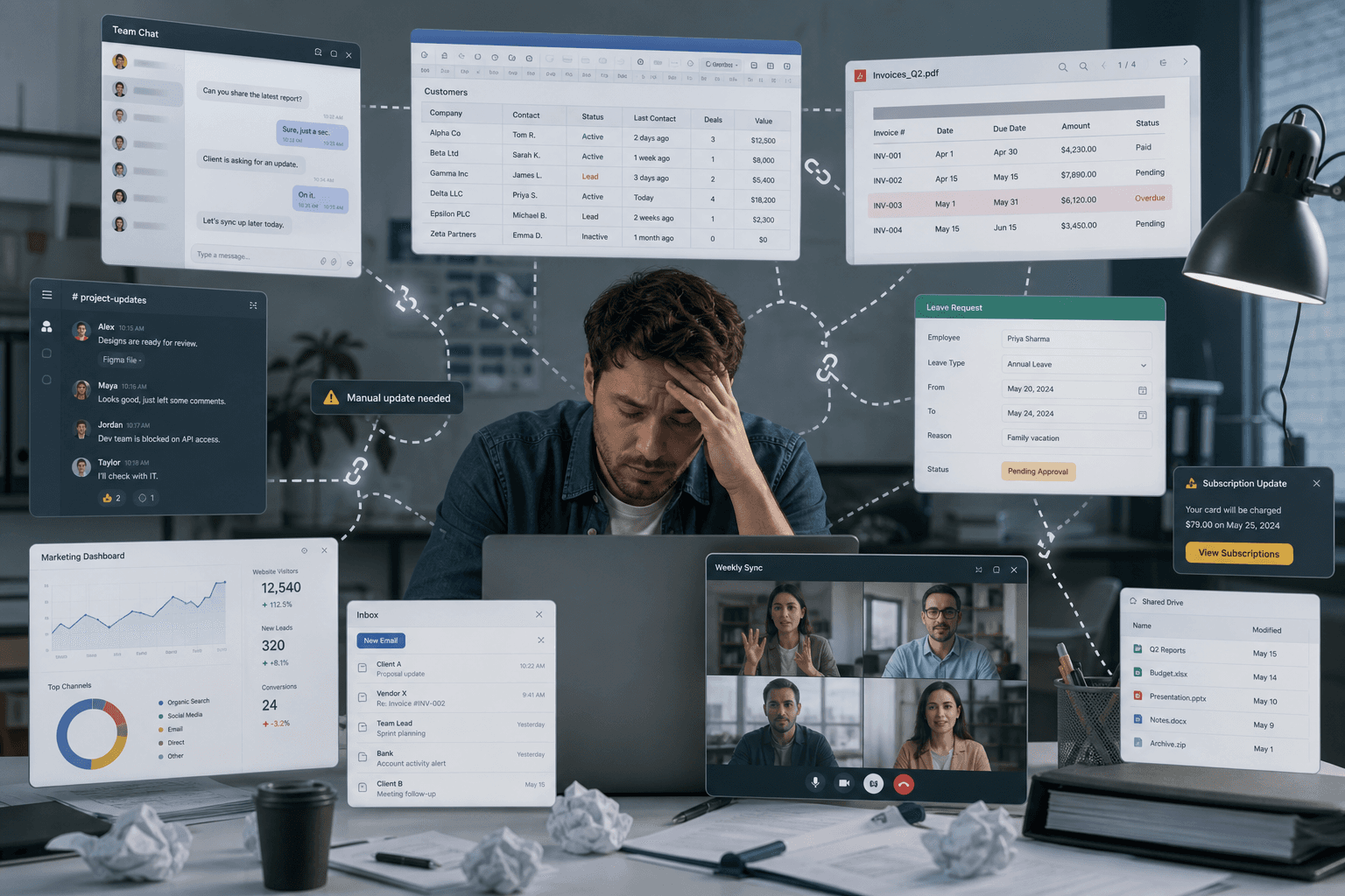 Disconnected business apps and subscriptions