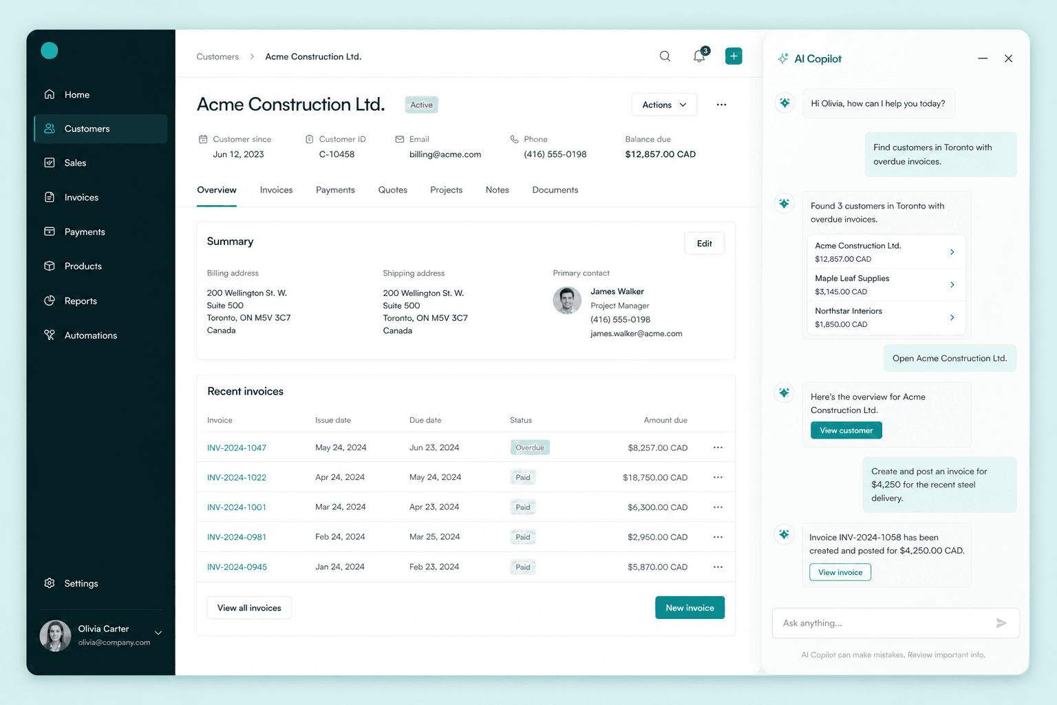 AI Copilot built into business apps