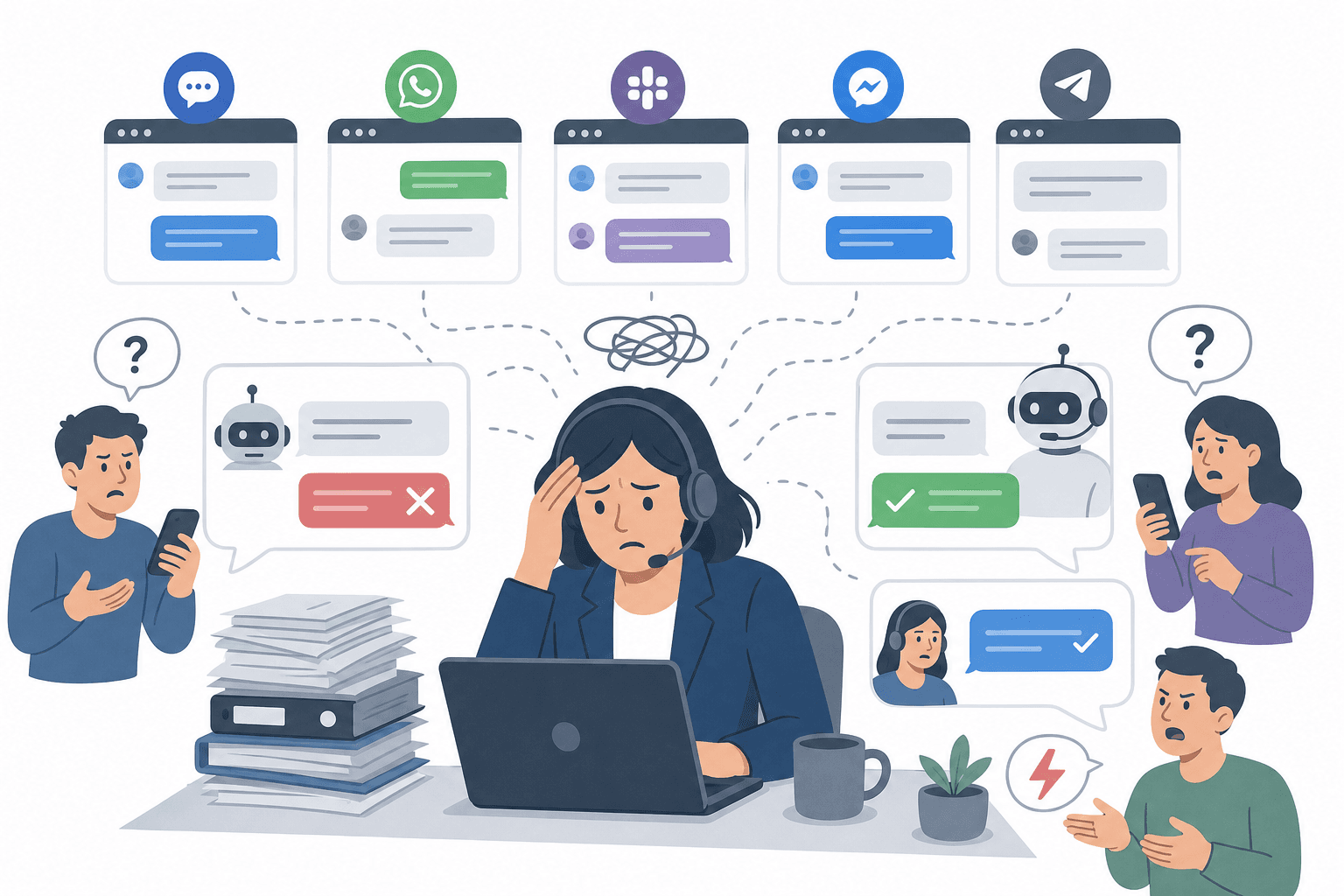 Scattered channels and brittle chatbot support