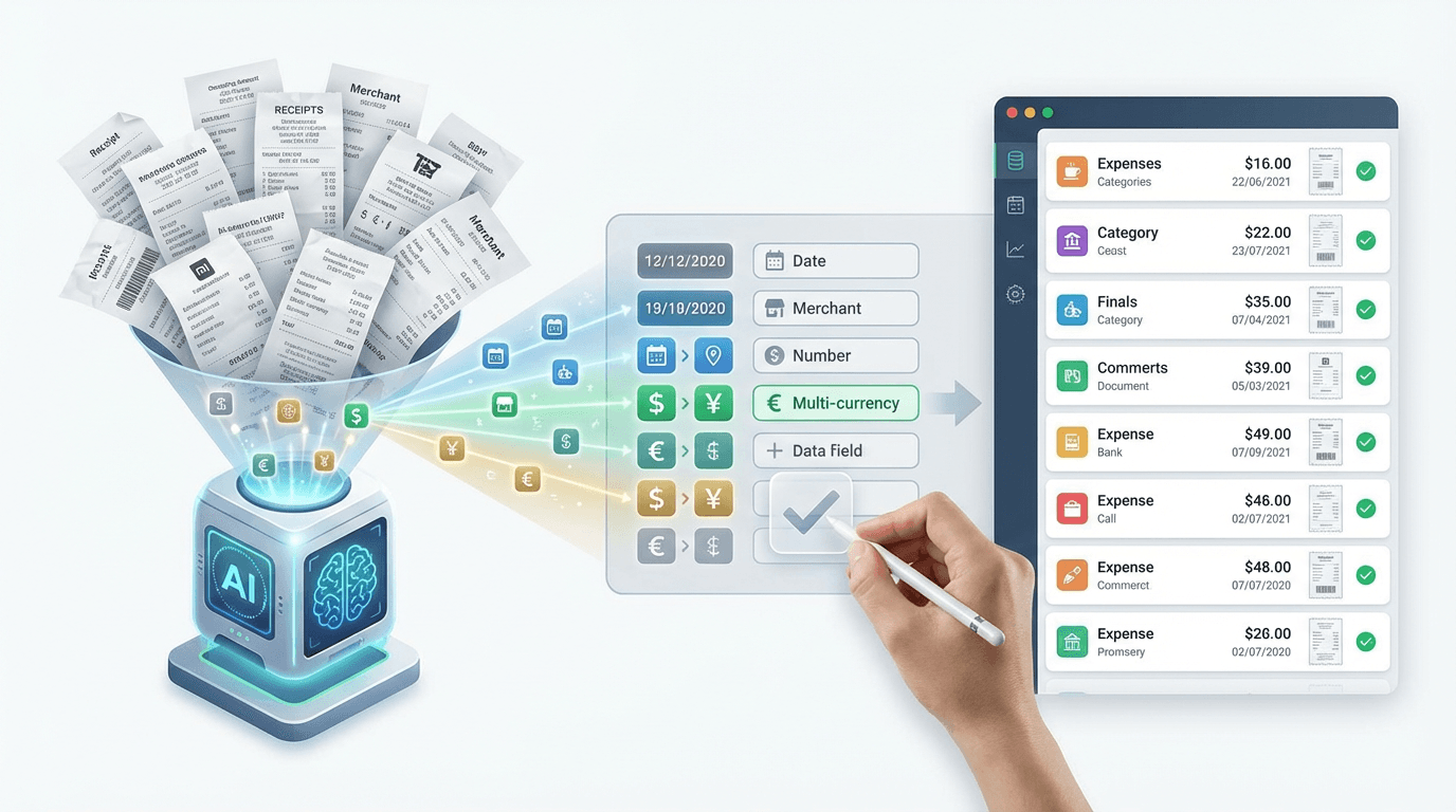 AI Accounting (AI Expense) – receipts auto-scanned into clean expense records