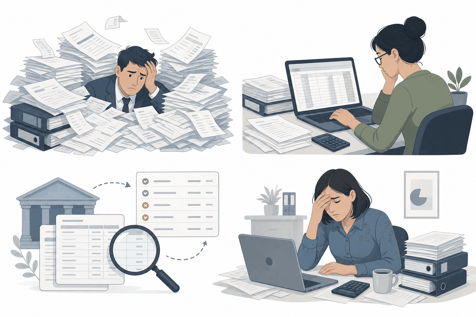 Manual accounting paperwork and data entry