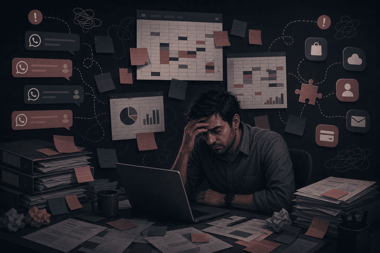 Scattered manual workflows and disconnected business tools