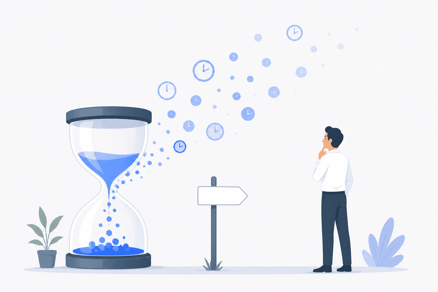 AI 省下的时间因缺乏指引而流失的示意插图