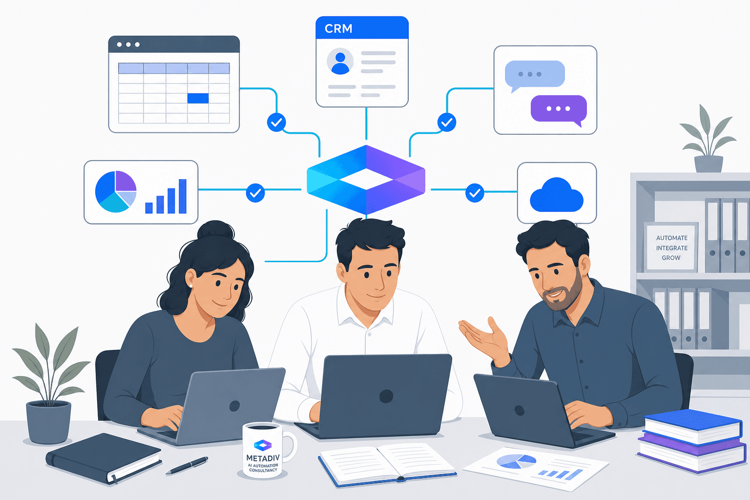 AI automation workflow illustration