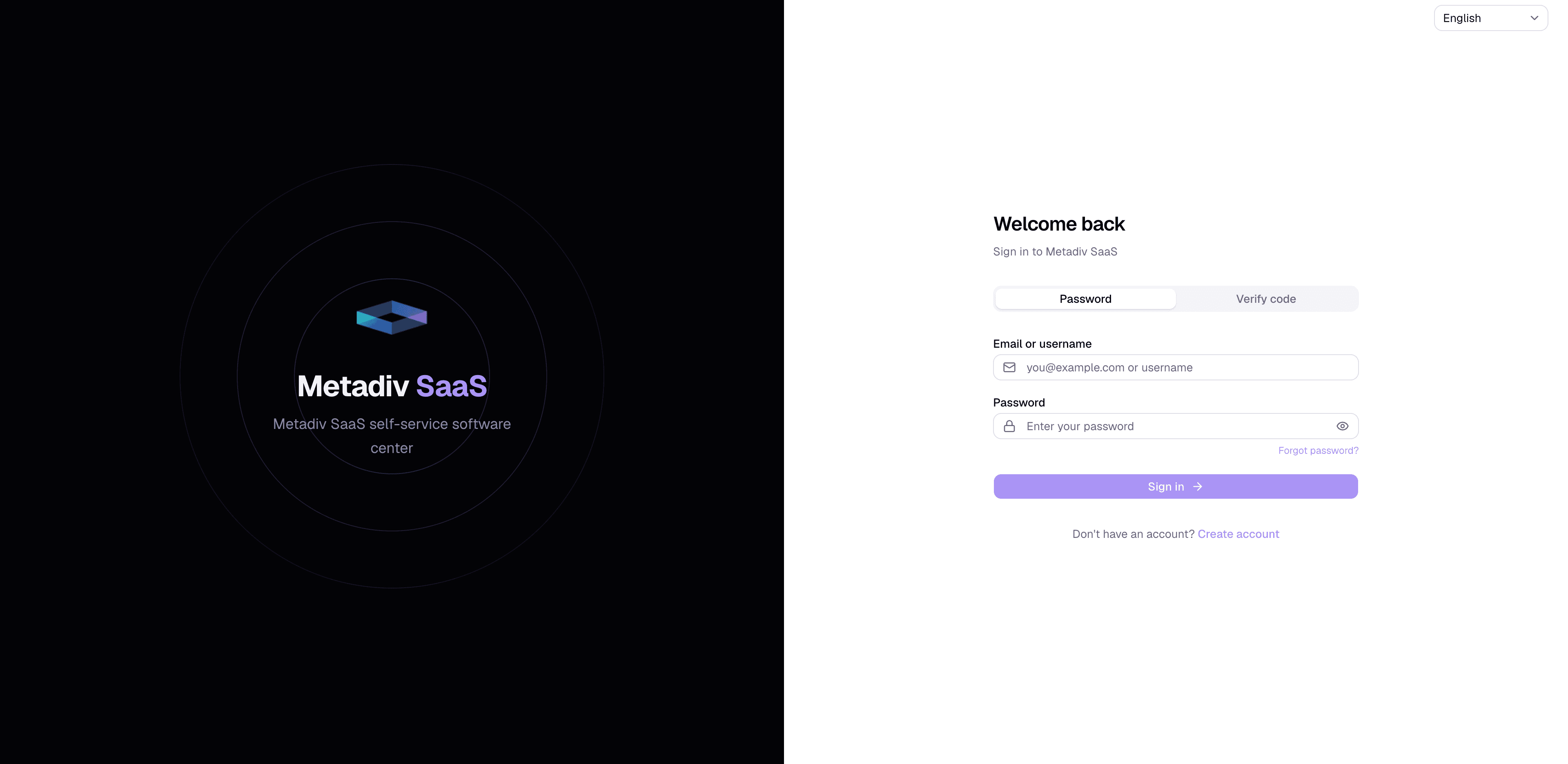 Metadiv SaaS apps dashboard